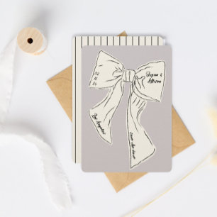 Invitation Lavender bow enregistrer la date mariage