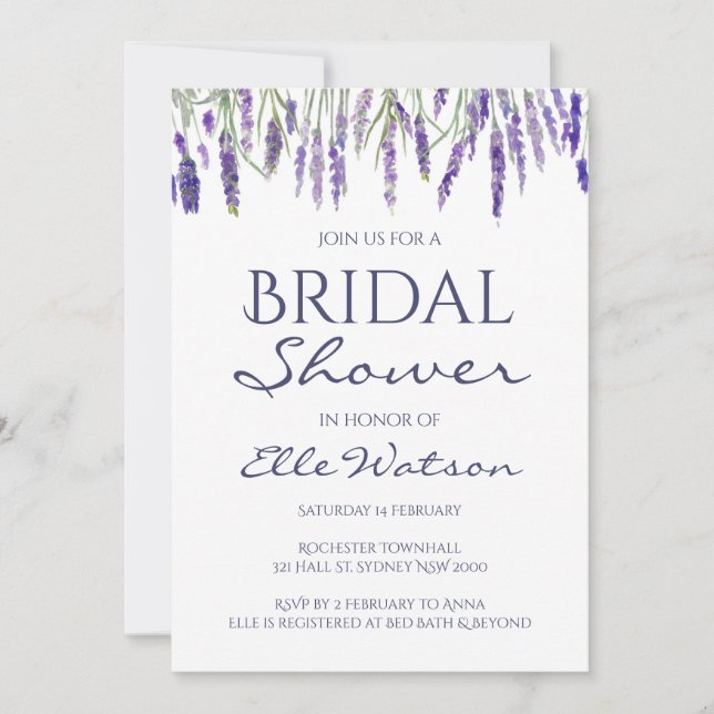 Invitation Lavender Bridal Show, Mariage (Devant)