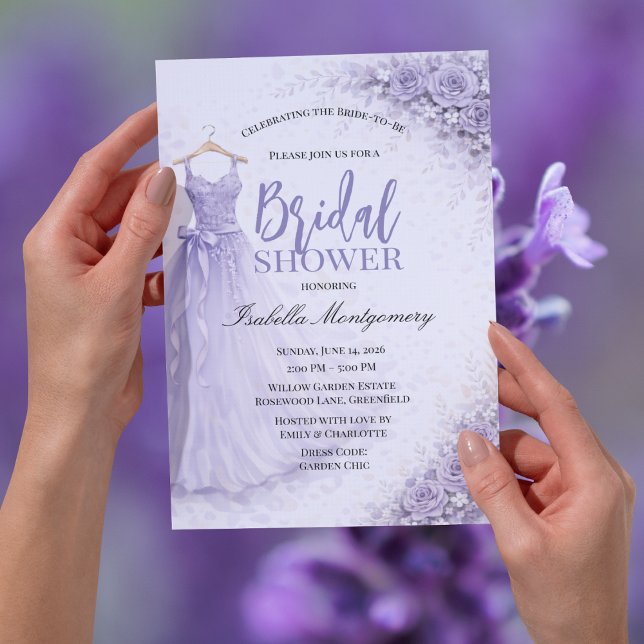 Invitation Lavender Bridesmaid Dress Bridal Shower (Lavender Bridesmaid Dress Bridal Shower Invitations
)