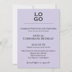 Invitation Lavender Custom Logo Business Event