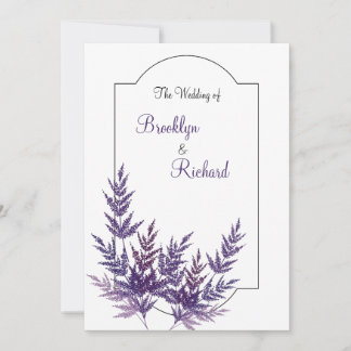 Invitation Lavender Dusty violet, mariage botanique