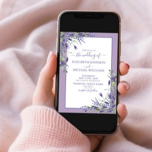 Invitation Lavender Eucalyptus Greenery Mariage photo Invitat