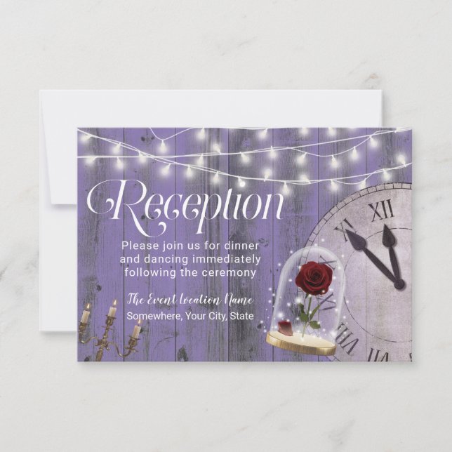 Invitation Lavender Fairytale Mariage Rose Dome Réception (Devant)