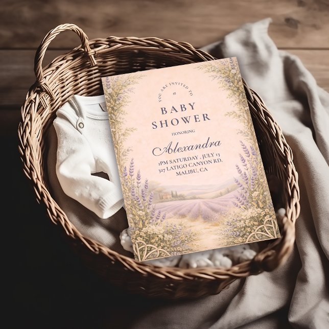 Invitation Lavender Field Countryside Baby Shower (Créateur téléchargé)