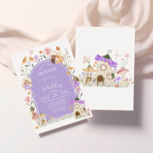 Invitation Lavender Fleur sauvage Fairy 1er anniversaire Invi