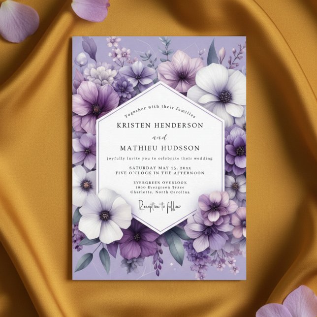 Invitation Lavender Floral Ethereal Wedding (Créateur téléchargé)