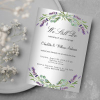Lavender florals argent luxe voeu renouvellement m