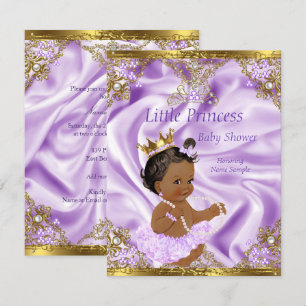 Invitation Lavender Gold Princess Baby shower ethnique fille