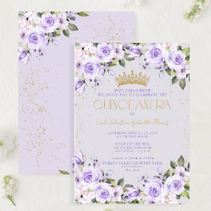 Invitation Lavender Gold Quinceañera Mis Quince 15 Años