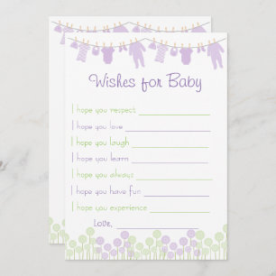 Invitation Lavender & Green Baby shower Wings For Baby Game