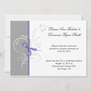 Invitation Lavender Grey Blanc Floral Fils Post Weddi