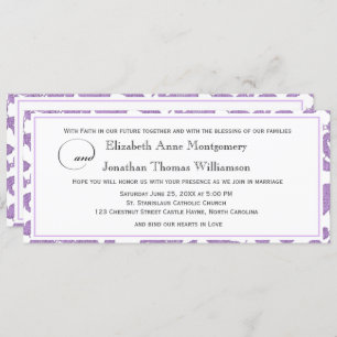 Invitation Lavender Lace Faith Hope Love Mariage horizontal