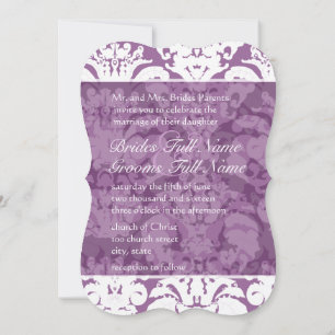 Invitation Lavender Lilac Mariage damassé