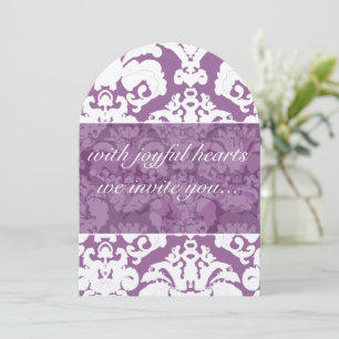 Invitation Lavender Lilac Mariage damassé