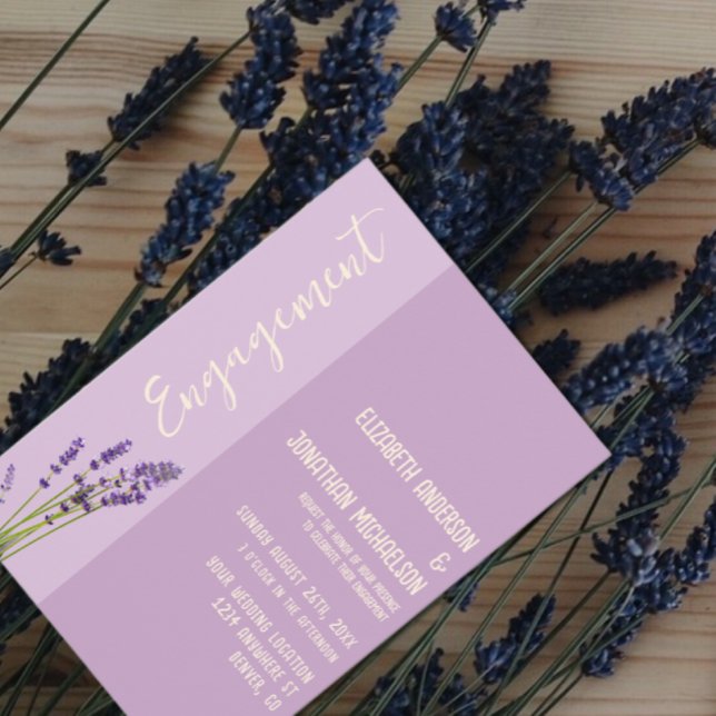 Invitation Lavender Love Engagement (Créateur téléchargé)