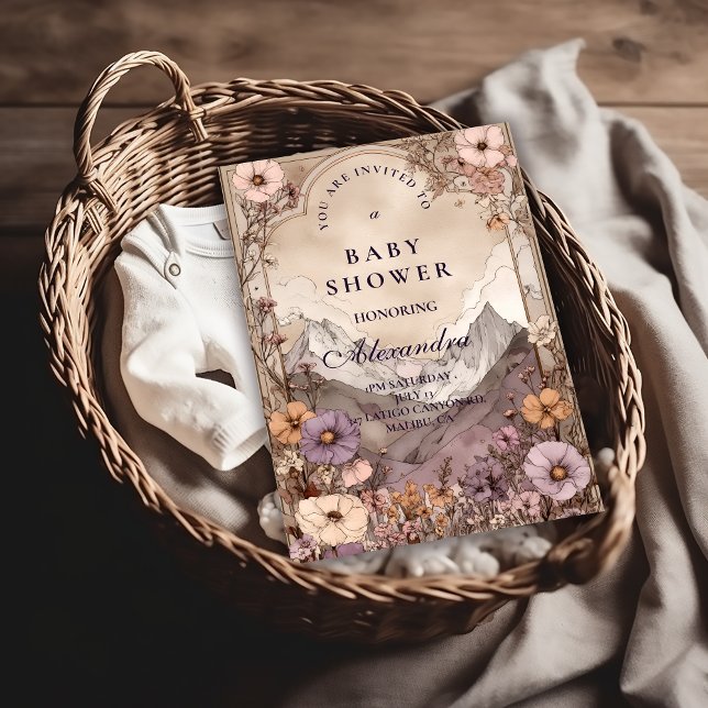 Invitation Lavender Meadow Peaks Baby Shower (Créateur téléchargé)