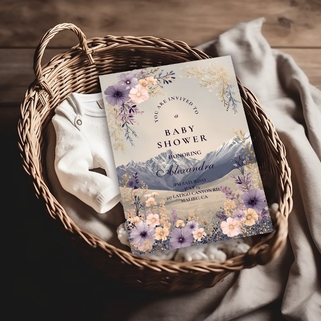 Invitation Lavender Meadow Peaks Baby Shower (Créateur téléchargé)