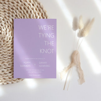 Invitation Lavender Minimalist Nous Tying The Knot Mariage