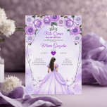 Invitation Lavender Mis Quince 15 Anos Crown Quinceañera<br><div class="desc">Quinceañera Purple Lavender Argent Crown Invitation Mis Quince 15 Anos,  16e Anniversaire, </div>
