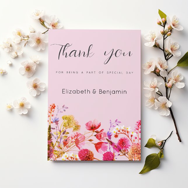 Invitation Lavender Orange Pink Yellow Floral Thank You  (Lavender Orange Pink Yellow Floral Thank You )