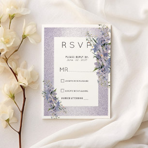 Invitation Lavender parties scintillant fleurs sauvages maria