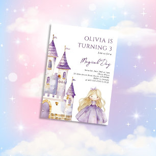 Invitation Lavender Purple Princess Anniversaire
