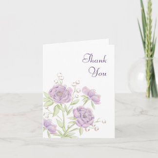 Invitation Lavender Purple Rose Wedding Thank You Cards