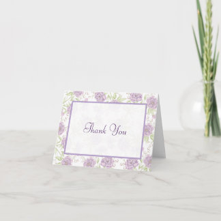 Invitation Lavender Purple Rose Wedding Thank You Cards