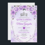 Invitation Lavender Quinceañera Crown 15 Anos Butterfly<br><div class="desc">Quinceañera Lavender & Argent Crown Mexicaine Butterfly Invitation Mis Quince 15 Anos,  16ème Anniversaire, </div>