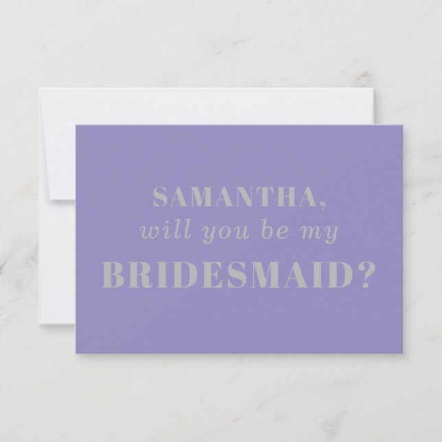 Invitation Lavender Silver be my bridesmaid (Devant)