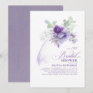 Invitation Lavender Silver Elégante Fête des mariées moderne