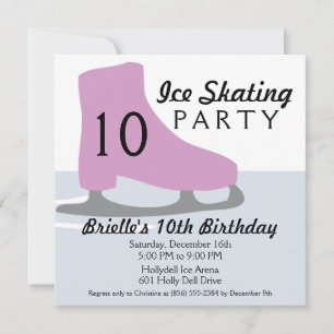 Invitation Lavender Skate Date Patinage sur glace Anniversair