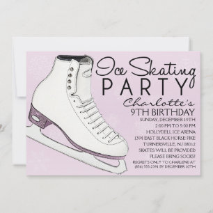 Invitation Lavender Skate Mates Patinage sur glace Anniversai