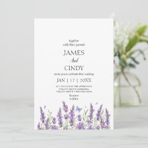 Invitation Lavender souhaite Mariage