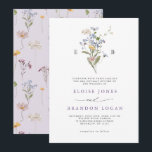 Invitation Lavender Spring Wildflower Meadow Garden Wedding<br><div class="desc">Celebrate your special day with this elegant lavender wedding invitation featuring delicate wildflower stems in soft pastel tones. The airy botanical design blends whimsical charm with minimalist layout, creating a chic and modern look that feels both romantic and refined. Muted purple florals, inspired by a spring meadow garden, frame the...</div>
