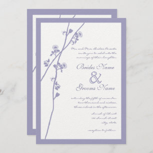 Invitation Lavender Wild Flower Branch Wedding Invite