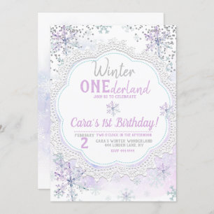 Invitation Lavender Winter Onederland 1er anniversaire