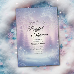 Invitation Lavender Winter Snowfall Fête des mariées