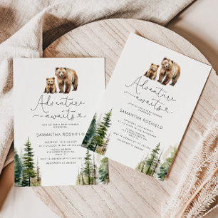 Invitation L'aventure attend le baby shower