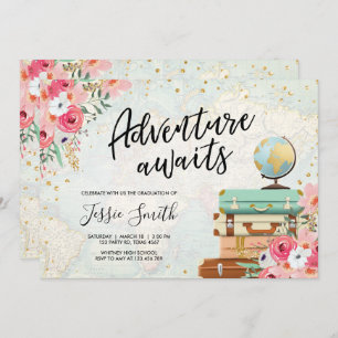 Invitation L'aventure attend l'école de fête de remise des