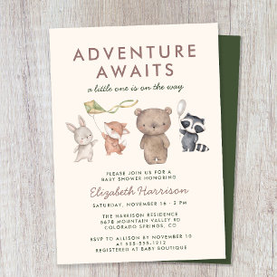 Invitation L'aventure Attend les Animaux de la Forêt Baby Sho