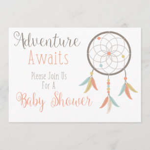 Invitation L'aventure attend l'invitation de baby shower