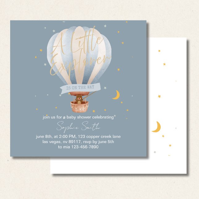 Invitation L'aventure Attend Ourson Mignon et Fantaisiste (Créateur téléchargé)
