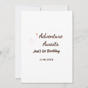 Invitation L'aventure attend planificateur de date de nom d'a