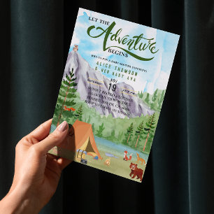 Invitation l'aventure commence le baby shower de la forêt