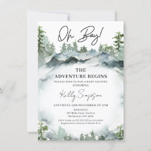 Invitation L'aventure commence le Baby shower de paysage sauv