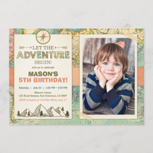 Invitation L'aventure commence l'invitation Anniversaire Plan