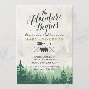Invitation L'aventure commence l'invitation de la douche nupt
