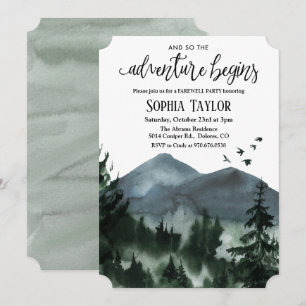 Invitation L'aventure commence l'invitation de la fête d'adie