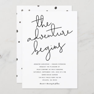 Invitation l'aventure commence mariage moderne